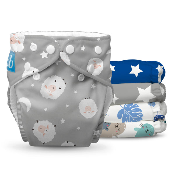 Reusable Cloth Diapers: One Size with Fleece (Pack of 5)