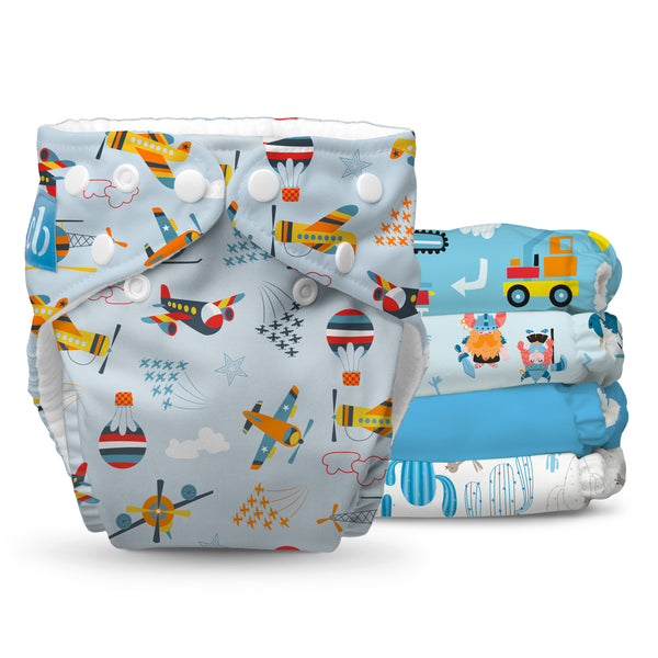 Reusable Cloth Diapers: One Size with Fleece (Pack of 5)