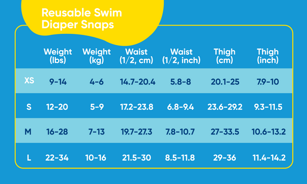 Reusable Swim Diaper Snaps - White