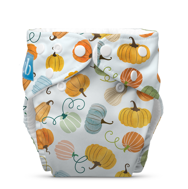 Reusable Cloth Diaper: One Size with Fleece (Pack of 1) - Fall Pumpkin