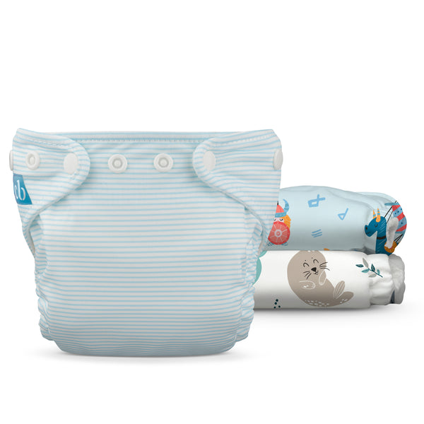 Reusable Cloth Diaper: Newborn with Fleece (Pack of 3)