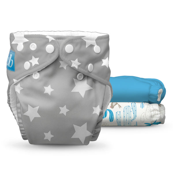 Reusable Cloth Diapers: One Size with Fleece (Pack of 3)