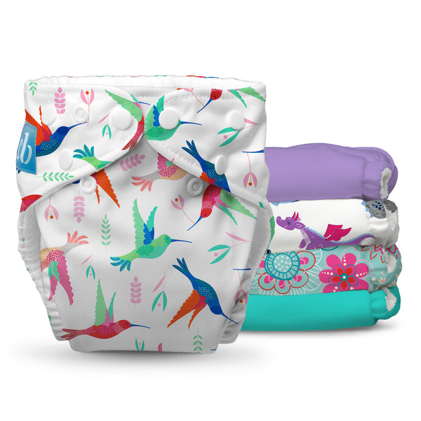 Reusable Cloth Diapers: One Size with Fleece (Pack of 5)