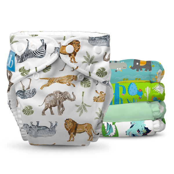 Reusable Cloth Diapers: One Size with Fleece (Pack of 5)