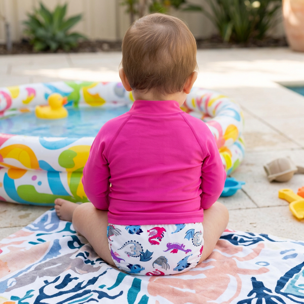 Reusable Swim Diaper Snaps - Lady Dragon