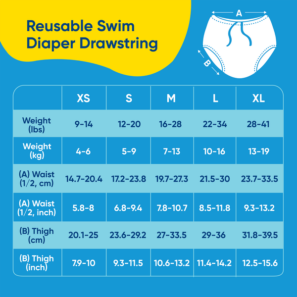 Reusable Swim Diaper Drawstring - Hello Sunshine