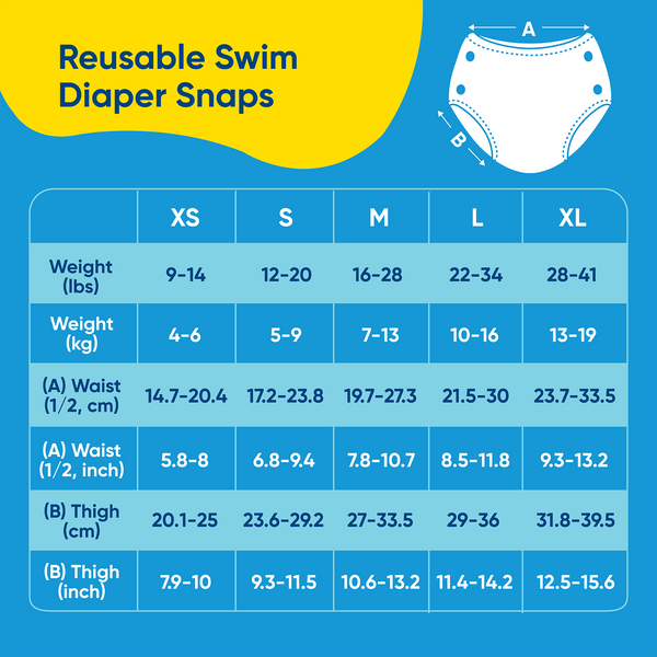 Reusable Swim Diaper Snaps - Mr Dragon