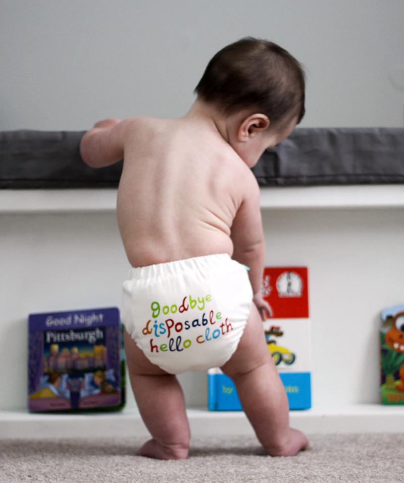 Noah in a Goodby disposable Hello cloth Charlie Banana Reusable Cloth Diaper